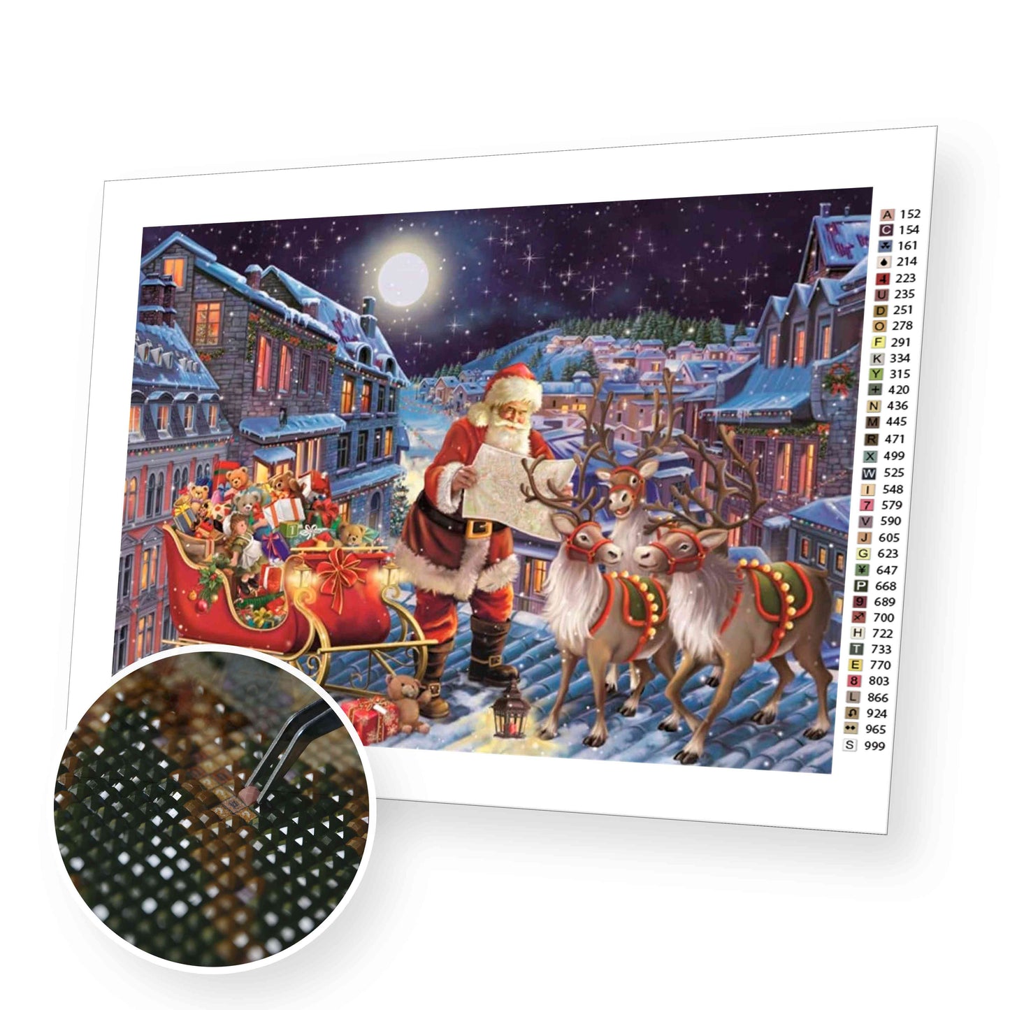 Santa Clause find the way - Diamond Painting Kit