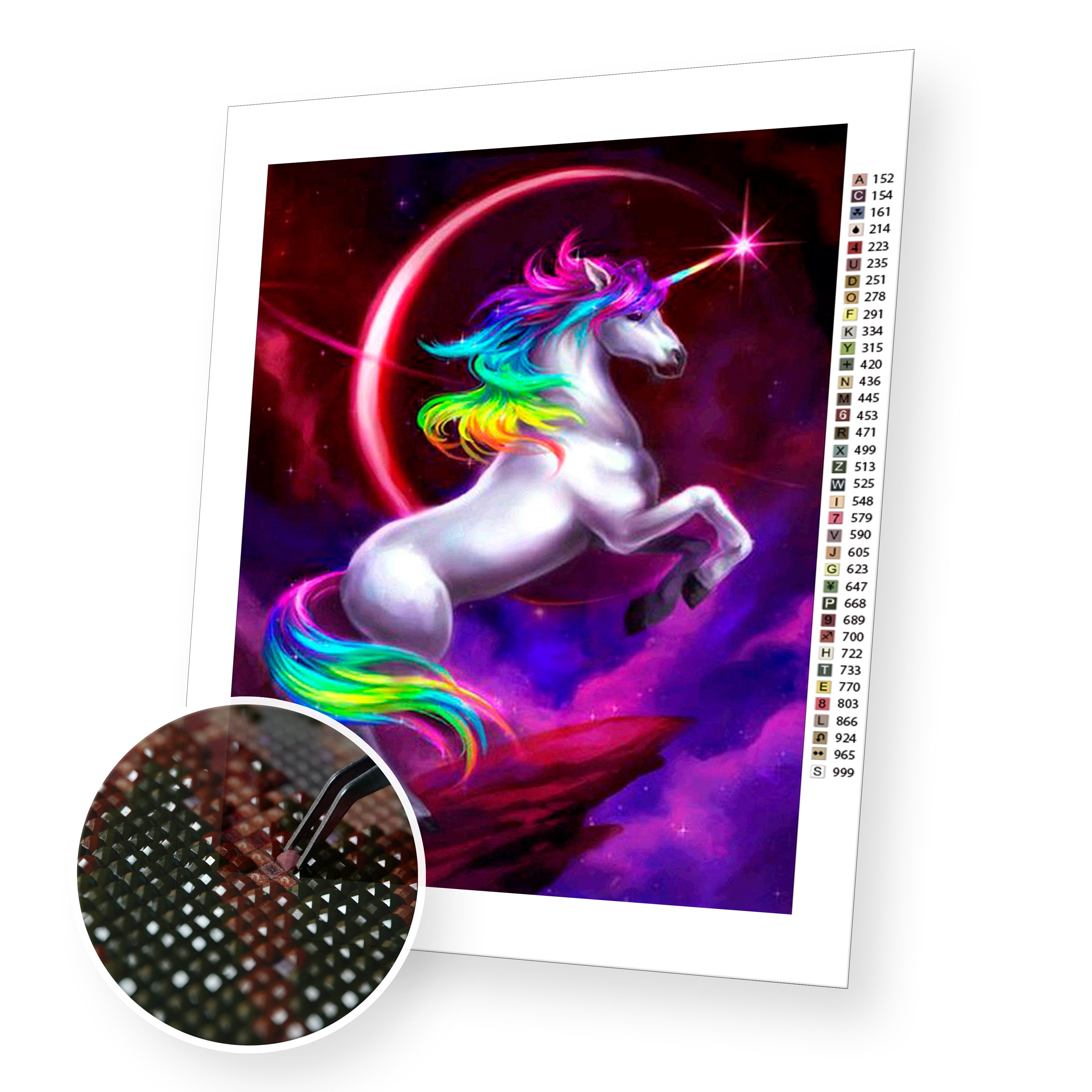 White Unicorn - Diamond Painting Kit – bemyhobbystore