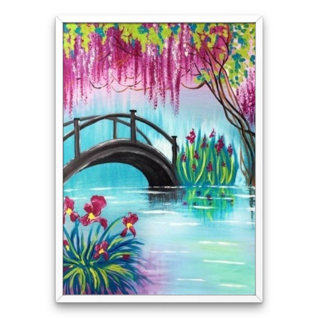 Blooming lake - Diamond Painting Kit