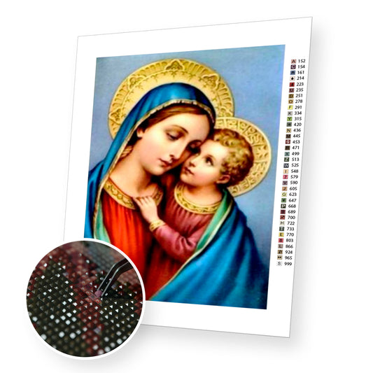 Virgin Mary and Jesus - Diamond Painting Kit
