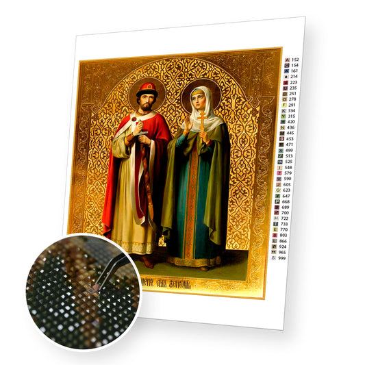 Saint Peter and Saint Fiewronia - Diamond Painting Kit
