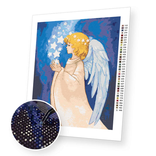 Angel and Shining Stars - Diamond Painting Kit