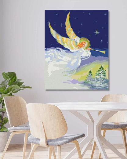 Christmas Angel with Golden Wings - Diamond Painting Kit