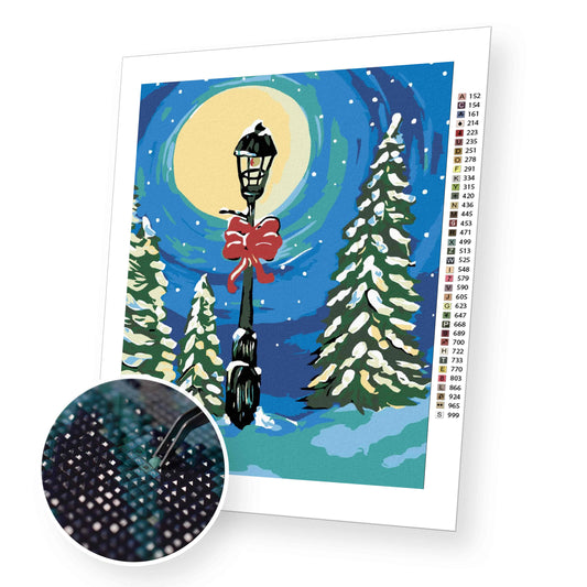 Snow-Covered Christmas Trees - Diamond Painting Kit