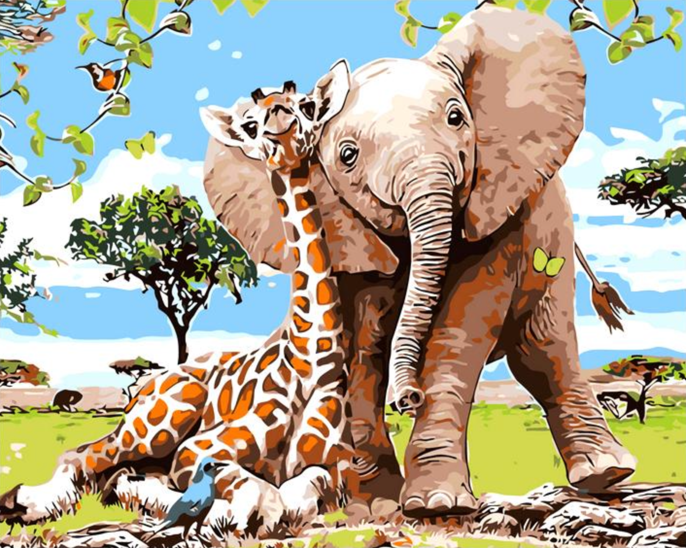 Elephant and Giraffe