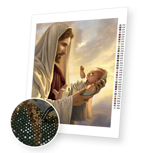 Jesus with Baby Jesus - Diamond Painting Kit