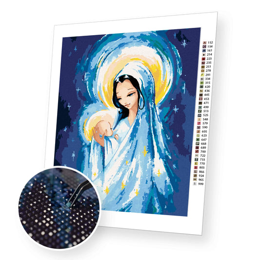 Little Jesus Christ and Mary - Diamond Painting Kit