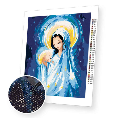 Little Jesus Christ and Mary premium diamond painting kit for adults