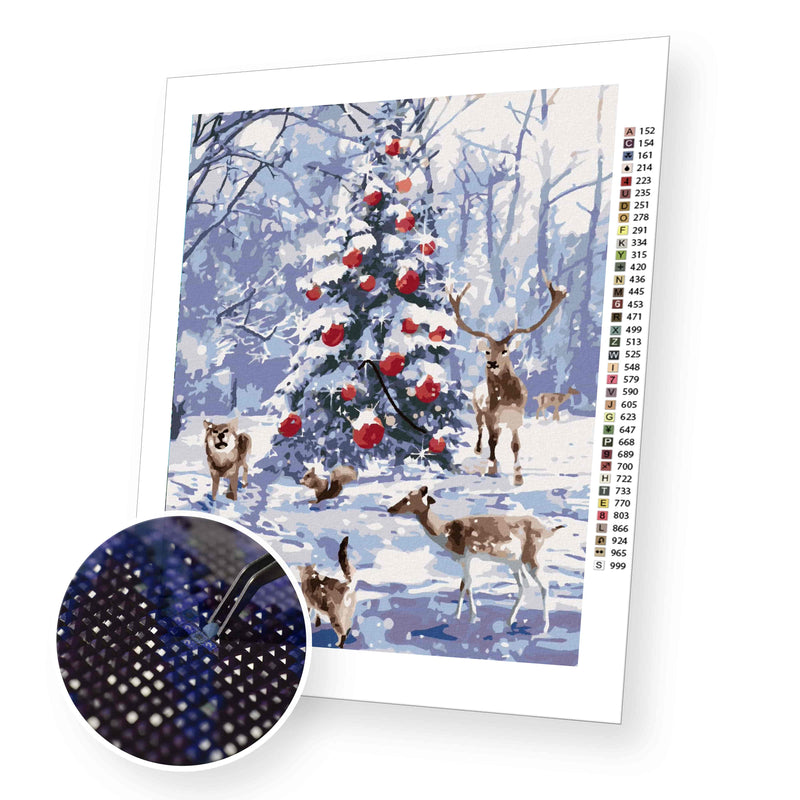 Christmas forest premium diamond painting kit for adults