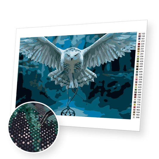 Harry Potter And Companion Hedwig - 5D Diamond Painting - DiamondByNumbers  - Diamond Painting art