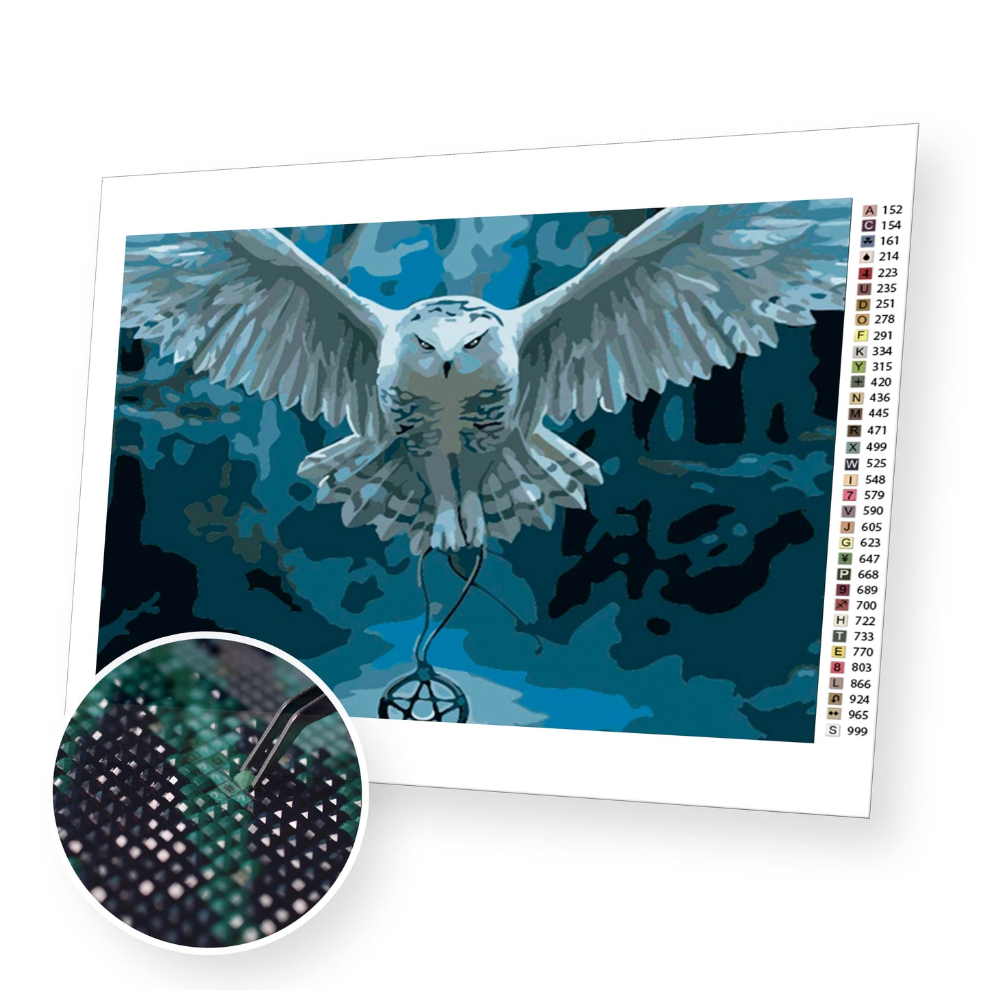 White Owl  - Diamond Painting Kit