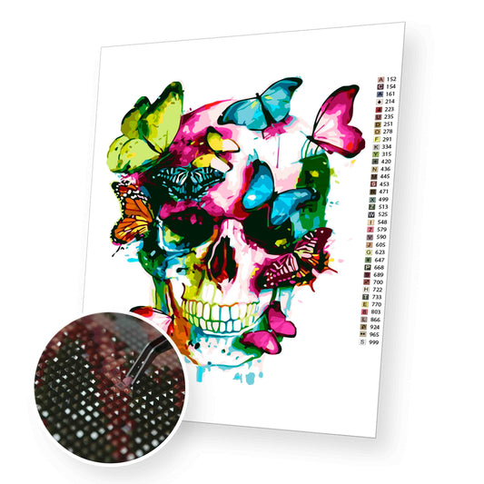 Skull And Butterflies - Diamond Painting Kit