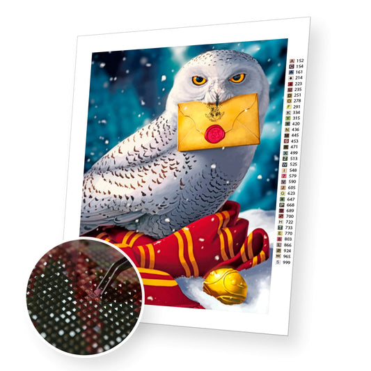 Owl with Letter  - Diamond Painting Kit
