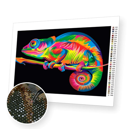 Colorful chameleon - Diamond Paintig Kit