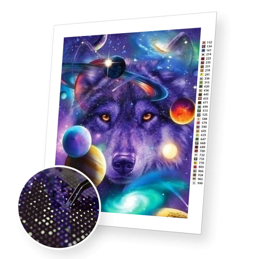 Cosmic Wolf - Diamond Painting Kit