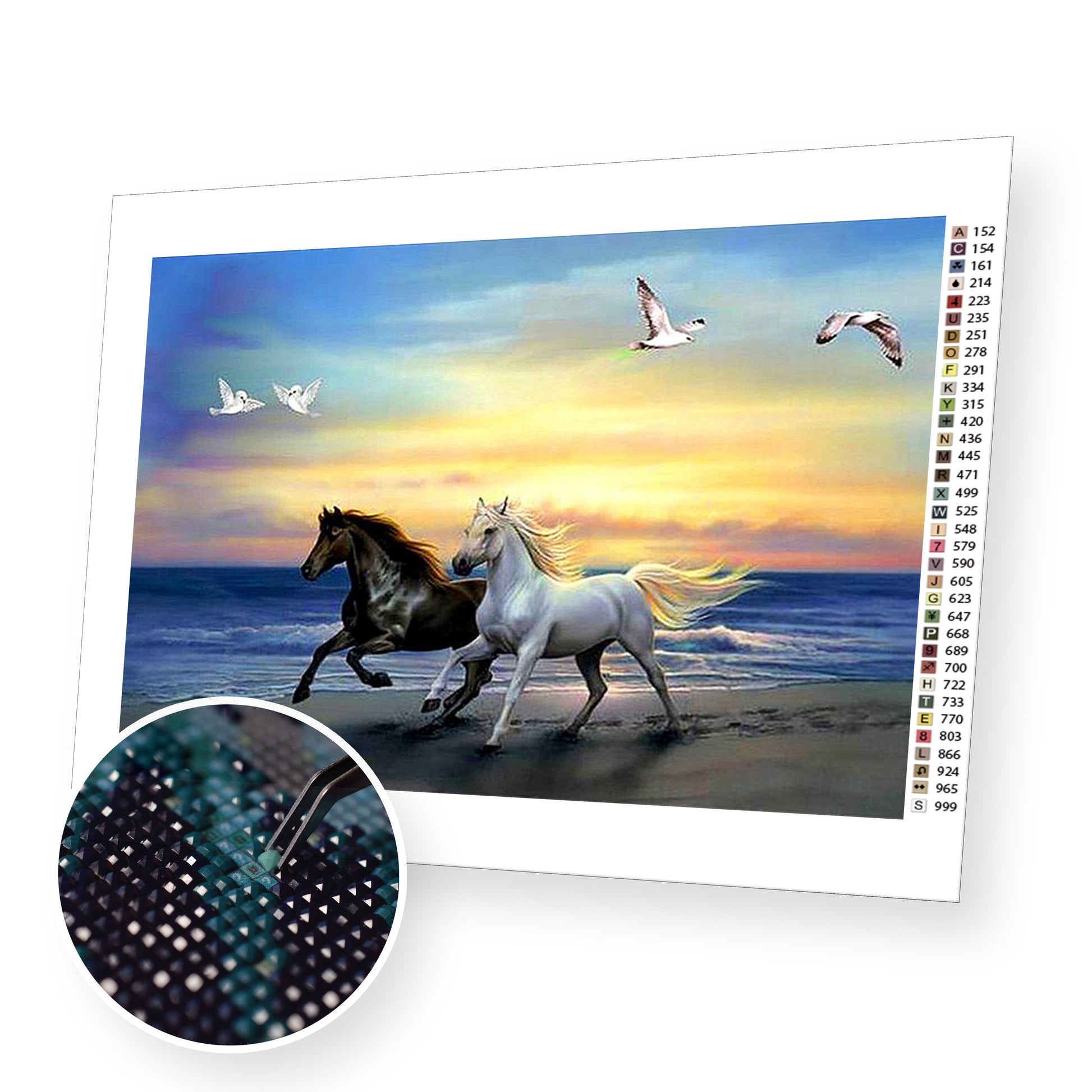 Horses on the Beach - Diamond Painting Kit – bemyhobbystore