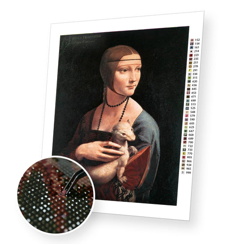 Lady with ermine premium diamond painting kit for adults