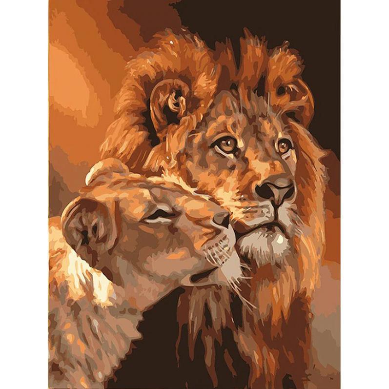 Lion and Lioness - Paint by Numbers