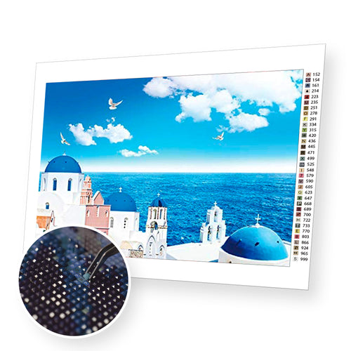 Santorini premium diamond painting kit for adults