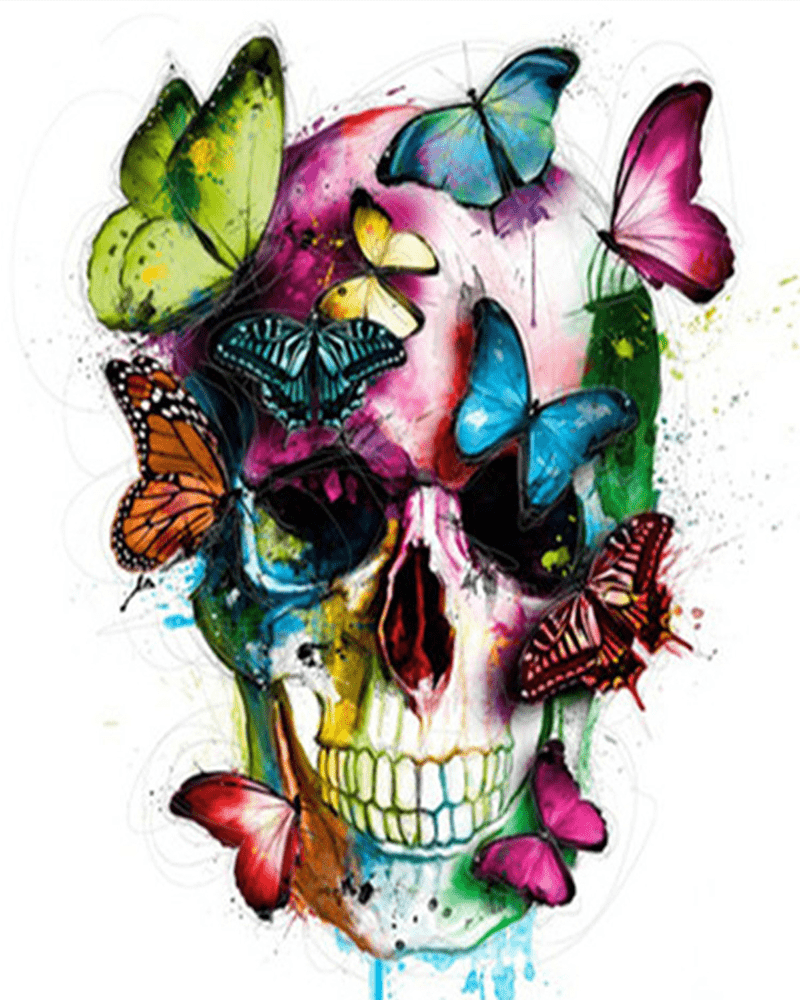 Skull In Butterflies