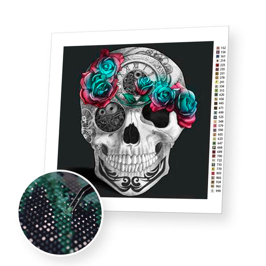 Skull & Rose - Diamond Painting Kit - [Diamond Painting Kit]