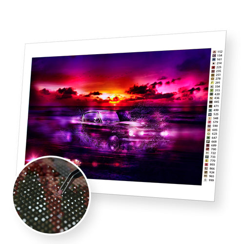 Spatial car premium diamond painting kit for adults