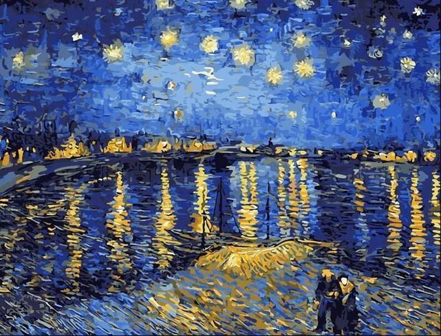 Starry Night Over the Rhône by Vincent van Gogh - Paint by Numbers