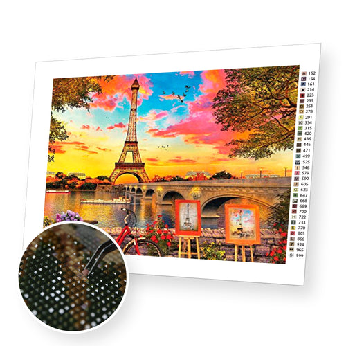 Paris Sunset premium diamond painting kit for adults