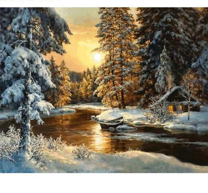 Winter River - Paint by Numbers
