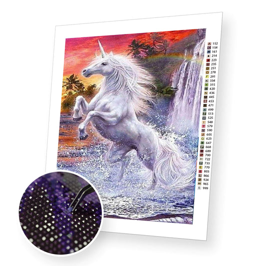 White Unicorn - Diamond Painting Kit